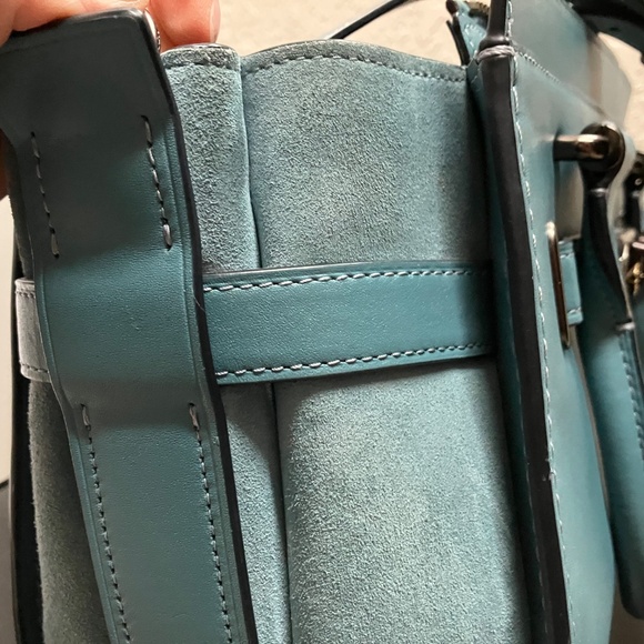 Coach Swagger 27 Leather Satchel Bag, Cloud - Picture 15 of 16